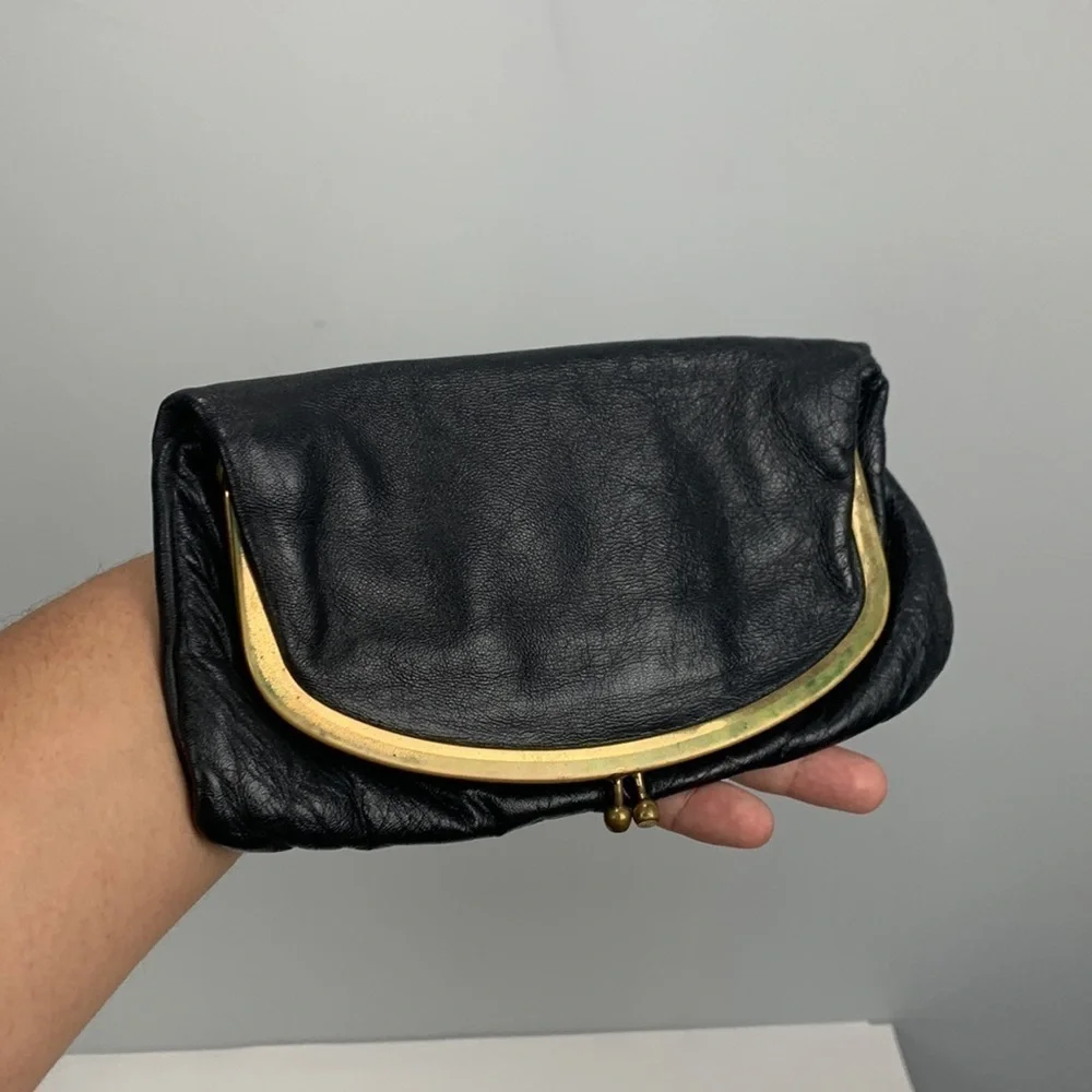 Vintage Black Kiss-Lock Clutch Wallet